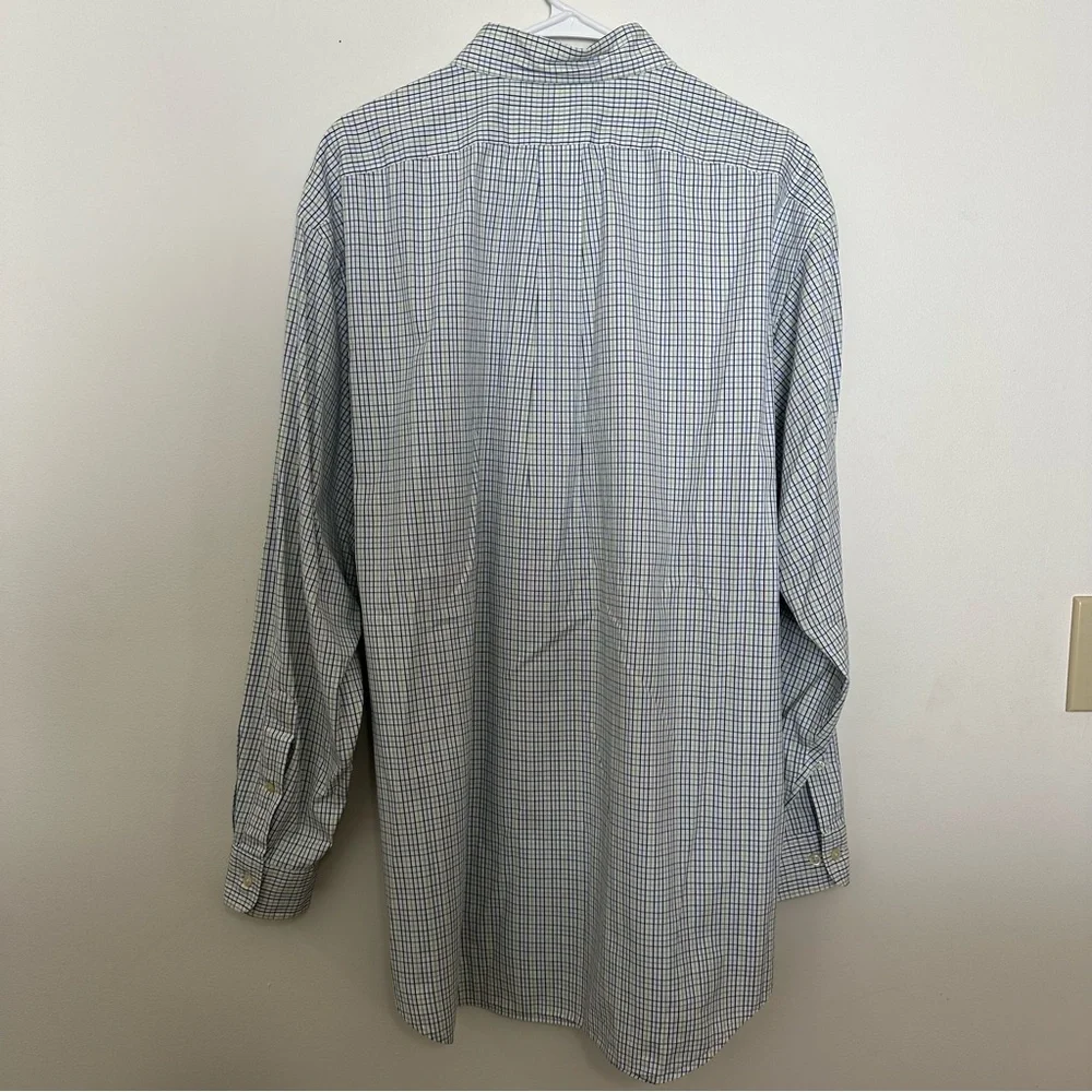 Ralph Lauren Yarmouth Cotton Pinpoint Oxford Shirt Men’s Size 17 34/35 Blue Pony